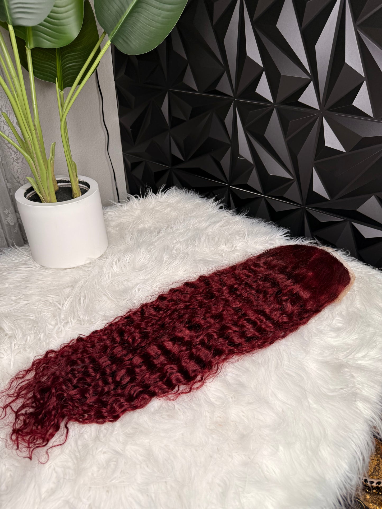 Burgundy 13x6 Curly Transparent Lace Frontal Wig Pre-Plucked 200% Density Red Hair Water Wavy Curls Pre BAbyhairs Human Hair Front Wigs For Black Woman